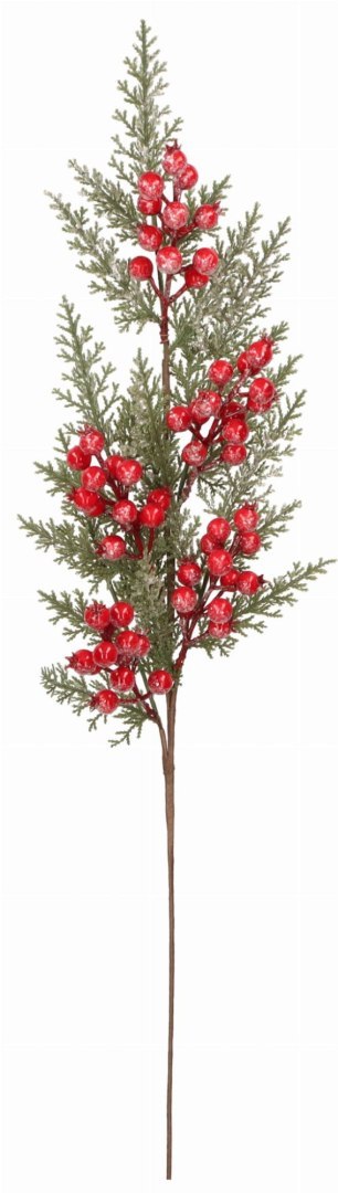 Gałązka świąteczna z głogiem 72cm