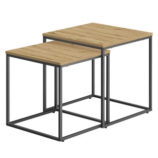 Stolik kawowy kwadrat 2szt - artisan / nogi czarne