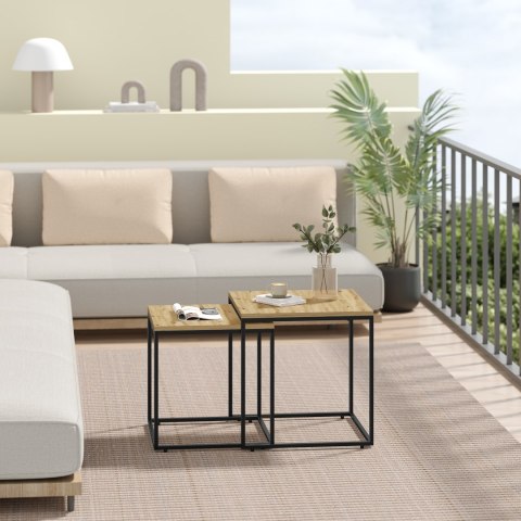 Stolik kawowy kwadrat 2szt - artisan / nogi czarne