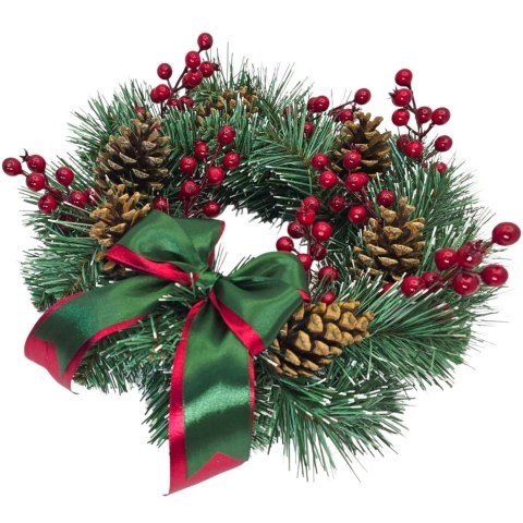 TRADYCYJNY STROIK ŚWIĄTECZNY KRÓLEWSKI v2 SZYSZKI + JARZĘBINA 40cm