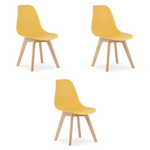 Krzesło KITO musztarda / nogi naturalne x 3