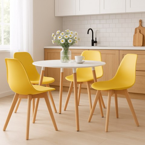 Krzesło KITO musztarda / nogi naturalne x 3