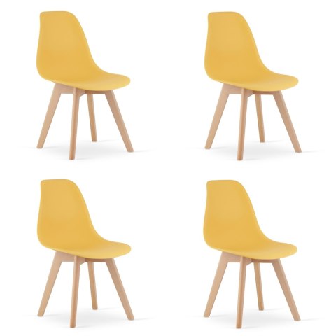 Krzesło KITO musztarda / nogi naturalne x 4