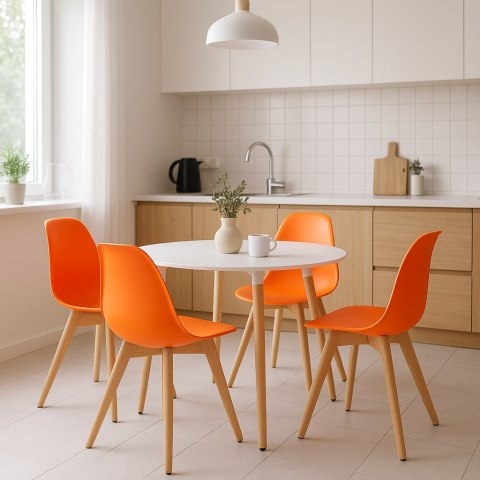 Krzesło KITO pomarańcz / nogi naturalne x 3