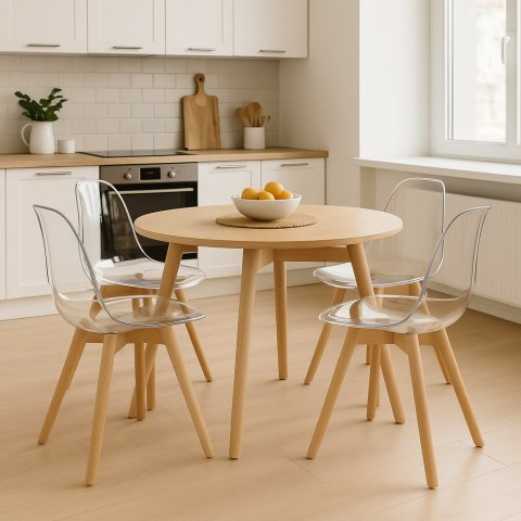 Krzesło KITO przezroczyste / nogi naturalne x 2