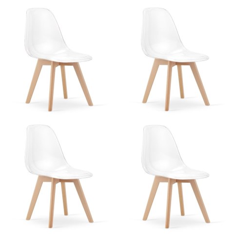 Krzesło KITO przezroczyste / nogi naturalne x 4