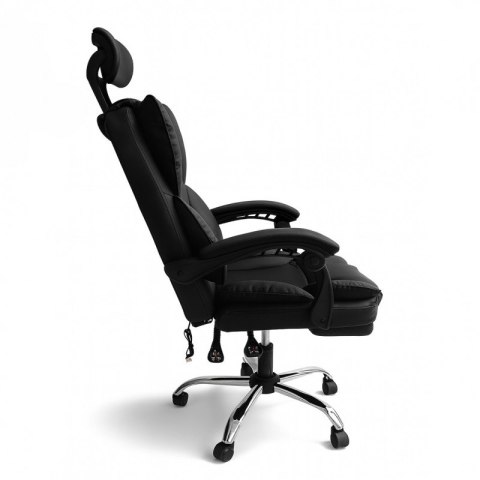 Fotel biurowy obrotowy Titan z podnóżkiem - Brązowy ciemny MATERIAŁ KO49BR
