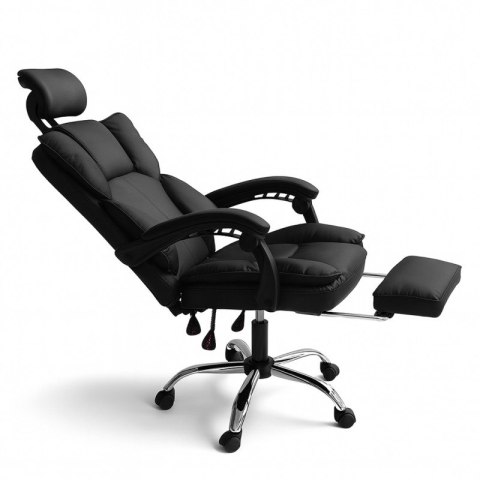 Fotel biurowy obrotowy Titan z podnóżkiem - Brązowy ciemny MATERIAŁ KO49BR