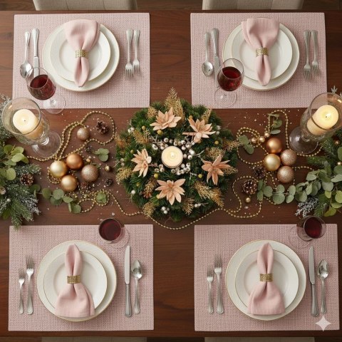 Stroik na stół komodę dekoracja świąteczna na Boże Narodzenie kopułka