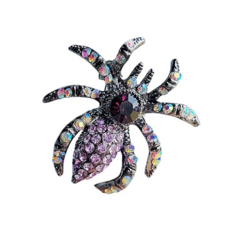 Broszka ozdobna kryształki pająk BZ190