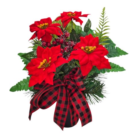 Bukiet świąteczny stroik na cmentarz grób do wazonu gwiazda betlejemska