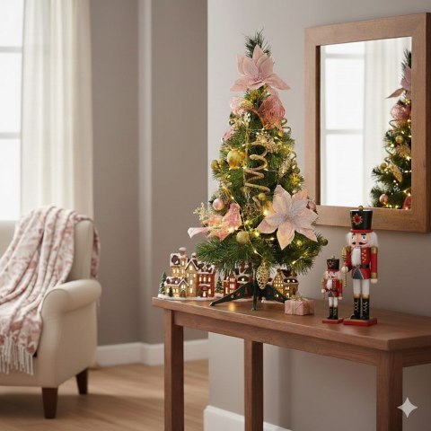 Gotowa ubrana choinka świąteczna do domu biura + światełka 70cm