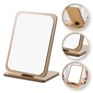 Lusterko kosmetyczne stojące drewniane prostokątne 21 x 16 cm L8BR