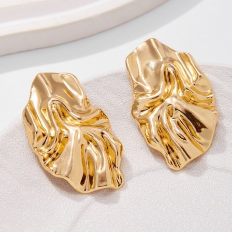 Kolczyki wiszące, efektowne złote blaszki K1721