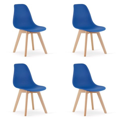 Krzesło KITO niebieskie / nogi naturalne x 4