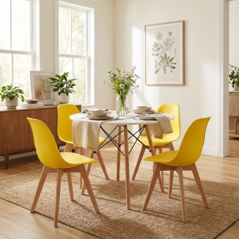 Krzesło KITO żółte / nogi naturalne x 3