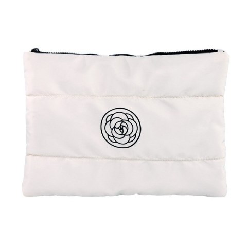 Kosmetyczka damska pikowana duża, wodoodporna biała 22 x 31cm KS144B