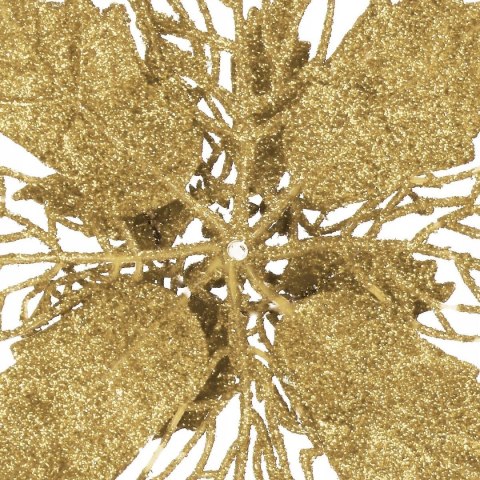 Poinsecja złota brokatowa gwiazda betlejemska kwiat na choinkę do stroika