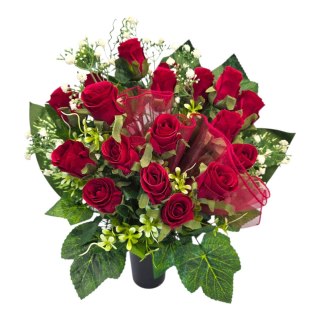 Bukiet flakon stroik na cmentarz kompozycja kwiatowa na grób