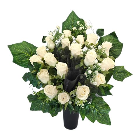 Bukiet flakon stroik na cmentarz kompozycja kwiatowa na grób