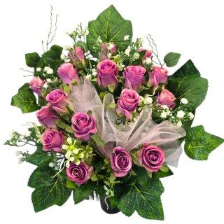 Bukiet flakon stroik na cmentarz kompozycja kwiatowa na grób