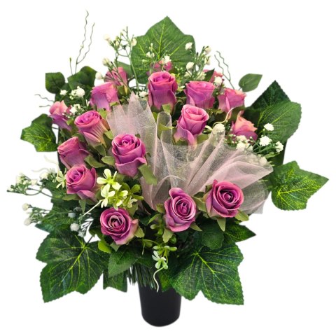 Bukiet flakon stroik na cmentarz kompozycja kwiatowa na grób