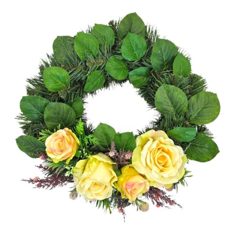 Okrągły stroik wianek wiązanka na cmentarz dekoracja pod znicz