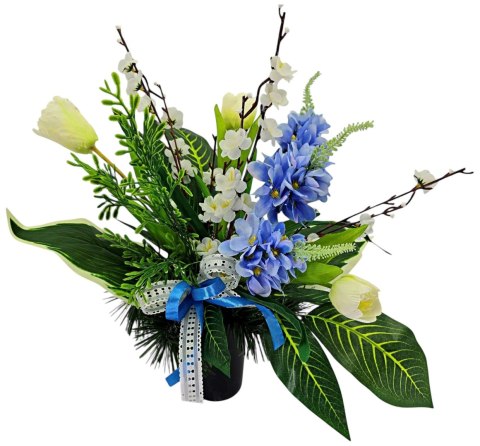 BUKIET WKŁAD DO WAZONU KWIATY NA CMENTARZ GRÓB POMNIK WZÓR WIOSENNY