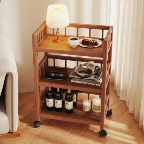 Bambusowy regał, mobilna szafka na kółkach 30 x 50 x 82cm SZ48