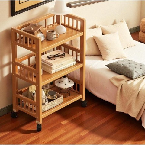 Bambusowy regał, mobilna szafka na kółkach 30 x 50 x 82cm SZ48