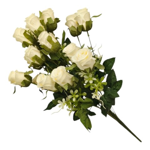 Białe róże sztuczny bukiet róż sztuczne kwiaty jak żywe