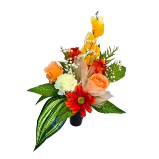 Bukiet flakon stroik na cmentarz kompozycja kwiatowa sztuczne kwiaty