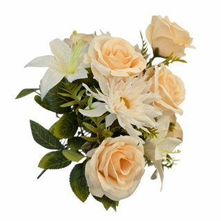 Bukiet róż do flakonu czerwone róże lilie mix kwiaty do kompozycji