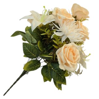 Bukiet róż do flakonu czerwone róże lilie mix kwiaty do kompozycji