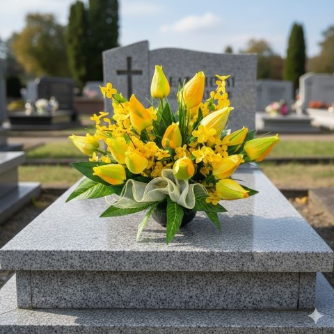 Komplet stroik na cmentarz stroiki na grób bukiet donica tulipany