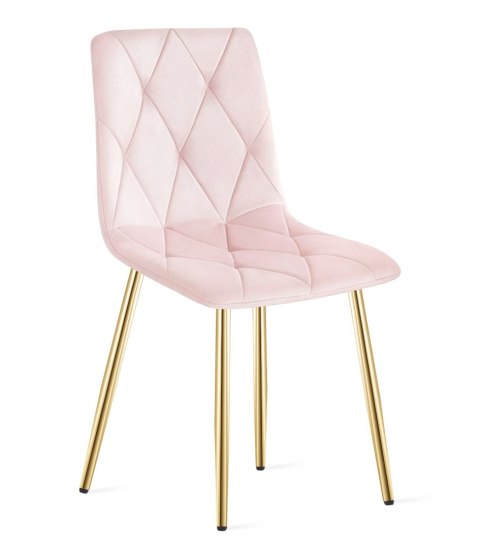 Krzesło LIBRA - aksamit róż jasny / nogi złote x 1