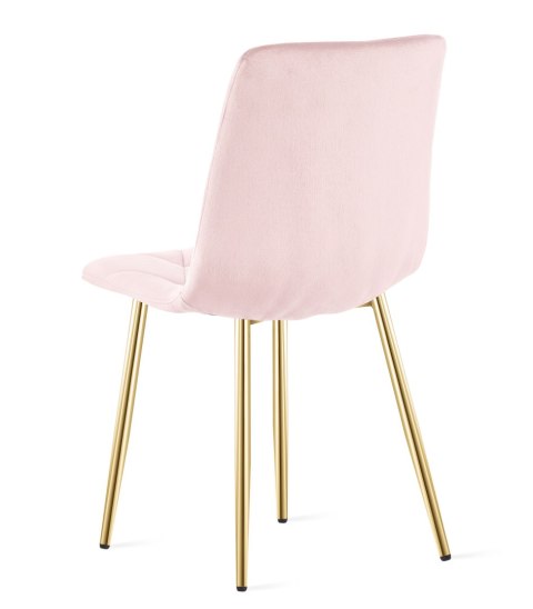 Krzesło LIBRA - aksamit róż jasny / nogi złote x 1