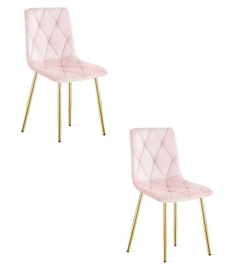 Krzesło LIBRA - aksamit róż jasny / nogi złote x 2
