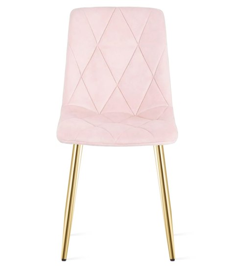 Krzesło LIBRA - aksamit róż jasny / nogi złote x 2