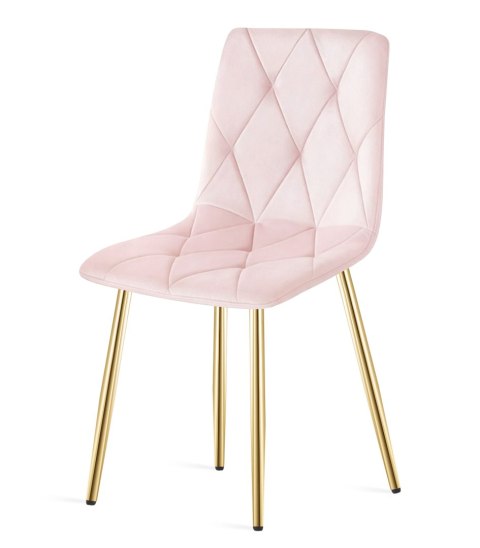 Krzesło LIBRA - aksamit róż jasny / nogi złote x 2