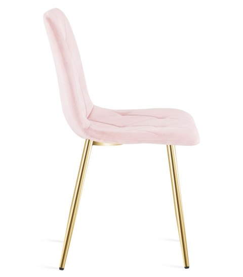 Krzesło LIBRA - aksamit róż jasny / nogi złote x 3