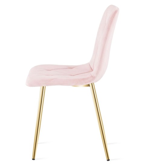 Krzesło LIBRA - aksamit róż jasny / nogi złote x 4