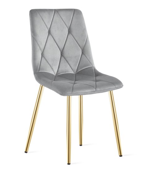 Krzesło LIBRA - aksamit szary jasny / nogi złote x 1