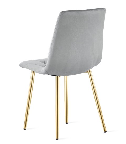 Krzesło LIBRA - aksamit szary jasny / nogi złote x 3