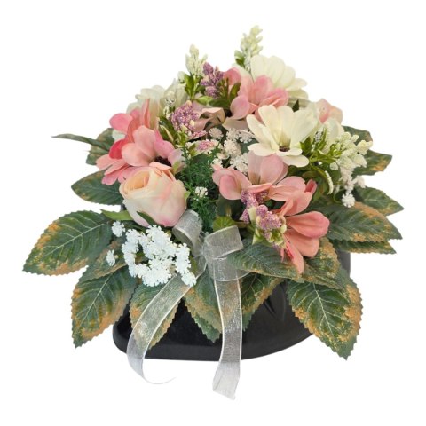 Stroik na cmentarz kompozycja kwiatowa na grób dziecka miska serce