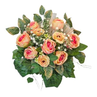 Stroik na cmentarz kompozycja kwiatowa na grób miska z obciążeniem