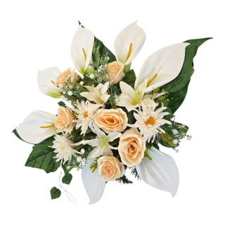 Stroik na cmentarz kompozycja kwiatowa na grób wiosenna miska