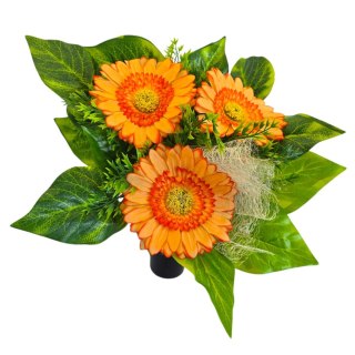 Bukiet flakon stroik na cmentarz grób sztuczne kwiaty róże