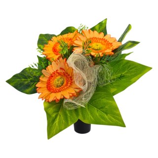 Bukiet flakon stroik na cmentarz grób sztuczne kwiaty róże