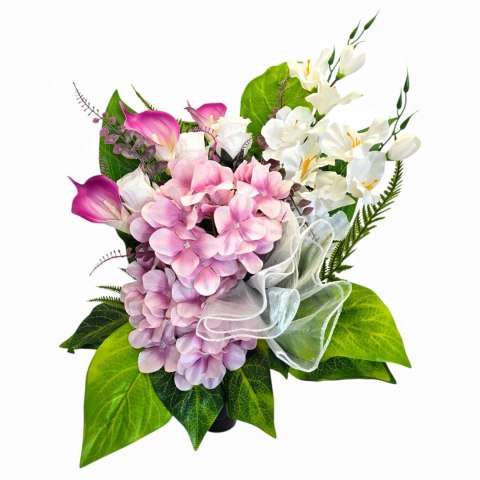 Bukiet flakon stroik na cmentarz kompozycja kwiatowa na grób